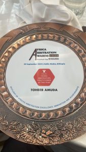 Toheeb Amuda wins 2024 Young Arbitration Practitioner Award 