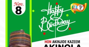Omo Bao Hails Akinola, Extols His Leadership Prowess BIRTHDAY: Bolaji Gbengbeleku Celebrates Akinjide Kazeem Akinola