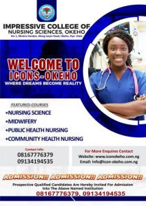 College of Nursing Sciences, Okeho Invites Prospective Qualified Candidates for Admission, To Hold Entrance Exam 23 November