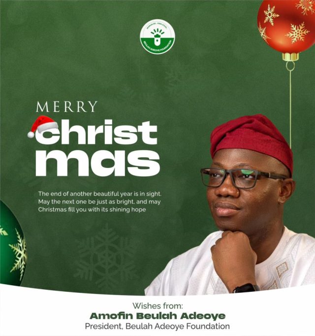 Beulah Adeoye Felicitates Oyo Residents, Calls For Peace, Unity in Christmas Message