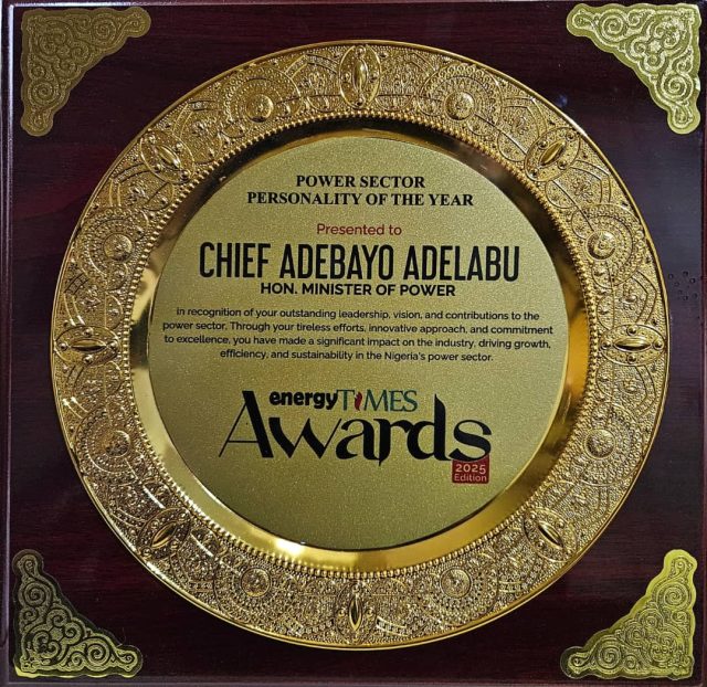 Minister of Power, Adelabu Wins ‘Energy Times’ Personality of the Year Award