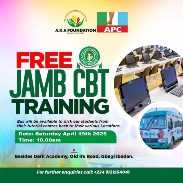 Akinola Kazeem Akinjide Free UTME CBT Training Akinola Kazeem To Organize Free CBT Training for 2025 UTME Candidates Tomorrow