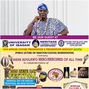 Ambassador Oluwo Olufemi Tade to Host 2025 Isese Day Festival at University of Ibadan