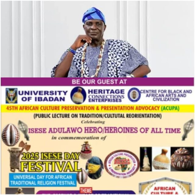 Ambassador Oluwo Olufemi Tade to Host 2025 Isese Day Festival at University of Ibadan