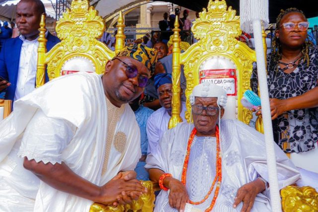 Adelabu Celebrates Olubadan, Oba Olakulehin, on 90th Birthday