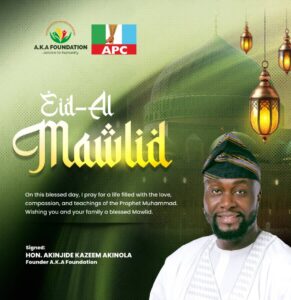 Eid el Maulud: Akinola Greets Muslims, Urges Mass PVC Registration in Egbeda/Ona-Ara