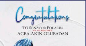 Agbaje Congratulates Oloye Teslim Folarin on His Elevation as Agbaakin Olubadan of Ibadanland Agbaje Congratulates Oloye Teslim Folarin on His Elevation as Agbaakin Olubadan of Ibadanland