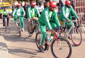 ‎Pix 2 & 3‎Senior Special Adviser to the Kano State Governor on Sports and Youth Development , Mr Sani Musa Danja, leading  Celebrity Race  at the Cycling Kano event in Kano on Saturday December 20, 2025.