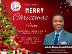 XMAS: NGO Founder, Gbenga Obilade Felicitates Christians, Calls For Love, Tolerance