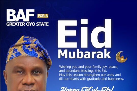Eid-el-Fitr: Oyo APC Guber Aspirant, Sen. Buhari Felicitates Muslims, Urges Sustenance of Ramadan Values
