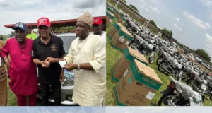 OYO NORTH: Buhari Distributes 40 Cars, 250 Okadas, 500 Sewing Machines, Cash Grants, Others