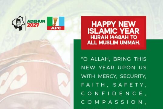 Hijrah 1448AH: Agbaje Felicitates Muslim Ummah