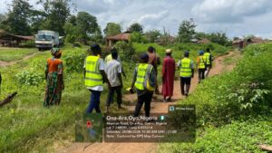 AKA Foundation's Volunteers Inspects Solar-Powered Streetlights Installation in Olode Adetoun Village