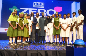 NCC Opens Free Digital Learning Pathways with Zero-Rated Access to Educational Platforms and Content Initiative Students flank Idris Olorunnimbe, Chairman of the Board of the Nigerian Communications Commission; Don Jazzy; and Dr. Aminu Maida, Executive Vice Chairman/CEO of the NCC, during the unveiling of the Zero-Rated Data Access to Educational Platforms and Content Initiative aimed at promoting inclusive digital education through free access to approved learning platforms.